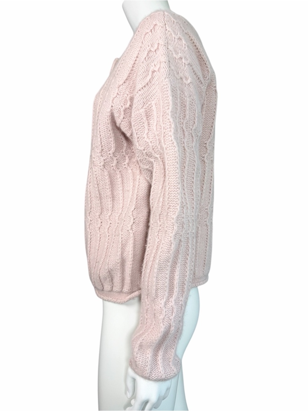Vintage The Limited Angora Lambswool Cable Knit Pink Sweater Made USA - Picture 5 of 7